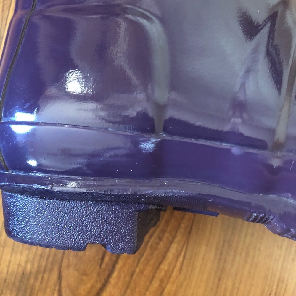 Women's Original Tall Gloss Purple Hunter Rain Boots (6) - Picture 4 of 6